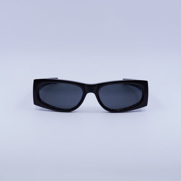 Saint Laurent SLM140 001 Sunglasses Black Rectangle Frame, Black Lenses - Picture 3 of 12